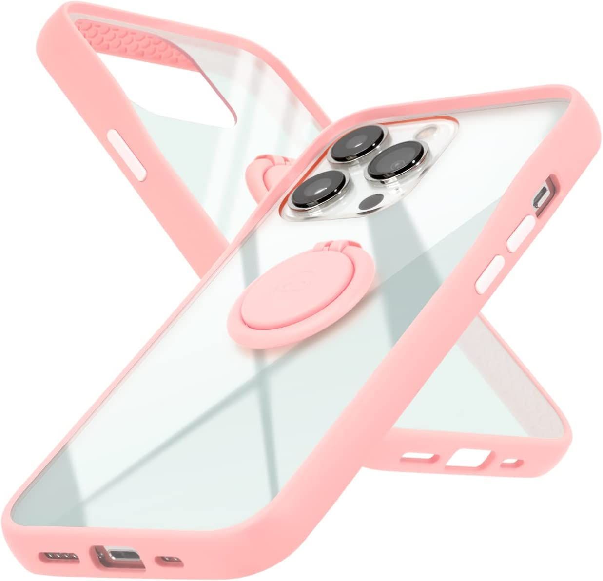 E350548 campino iPhone 13 Pro Max ケース アンチショック 耐衝撃 フィンガー リング スリム 薄型 レンズ保護  フラミンゴ ピンク クリア メルカリShops