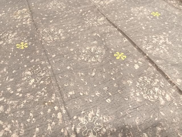 平和屋着物○訪問着 作家物 紬地 雪の結晶 正絹 逸品 AAAW9193zg