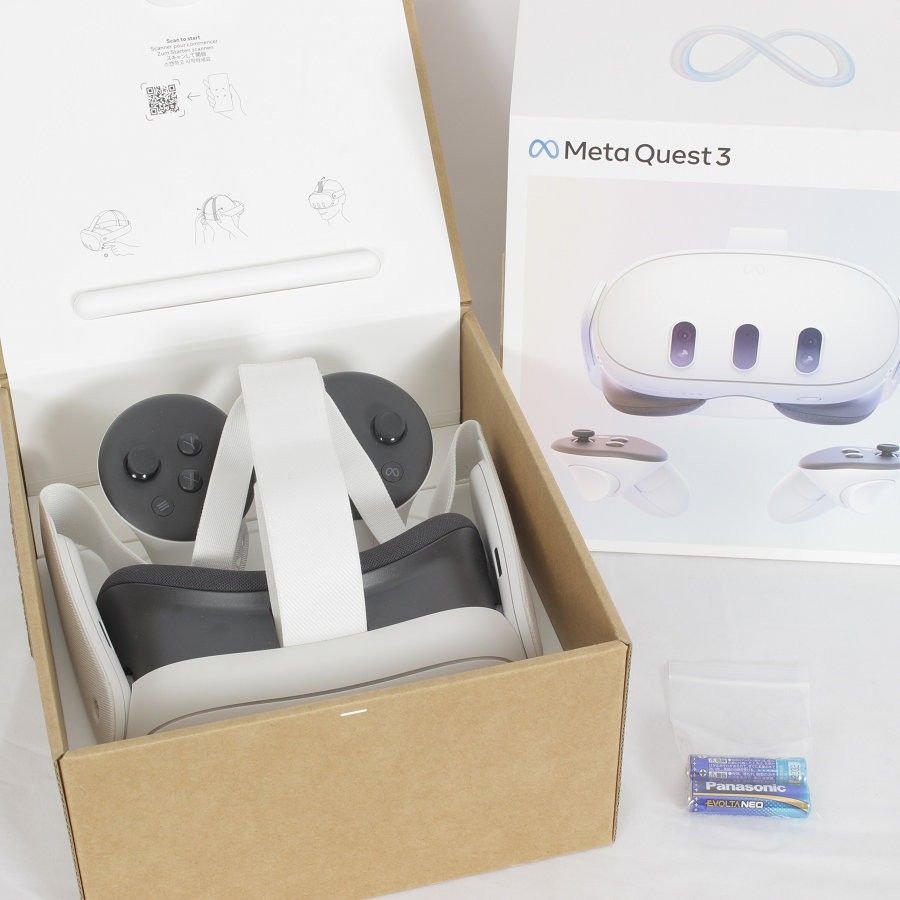 【美品】Meta Quest 3 128GB VR ヘッドマウントディスプレイ ヘッドセット メタクエスト3 899-00591-01 Oculus 本体