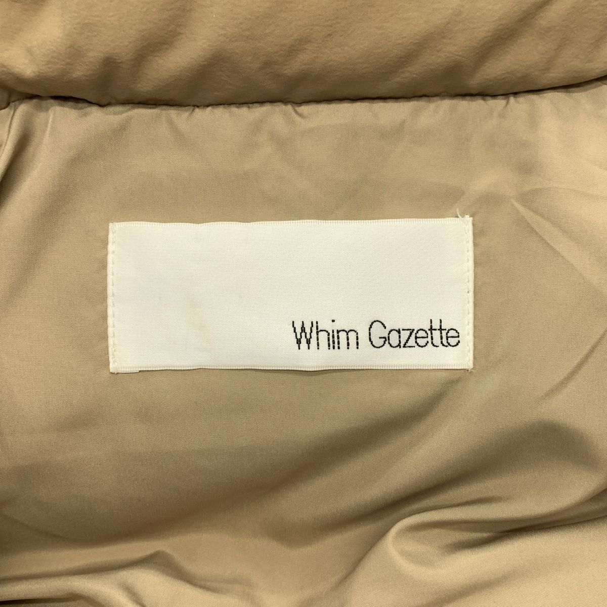  Whim Gazette ウィムガゼット FOODED ダウンベスト F ベージュ レディース ベアトップ チューブトップ トップス