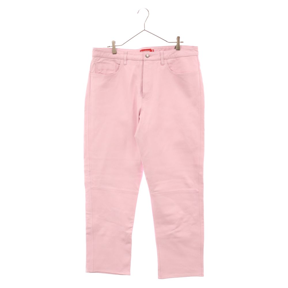 SUPREME シュプリーム 21AW Leather 5-Pocket Jean レザー 5ポケット ストレート パンツ ピンク SUPREME (シュプリーム) 21AW Leather 5-Pocket Jean レザー 5ポケット