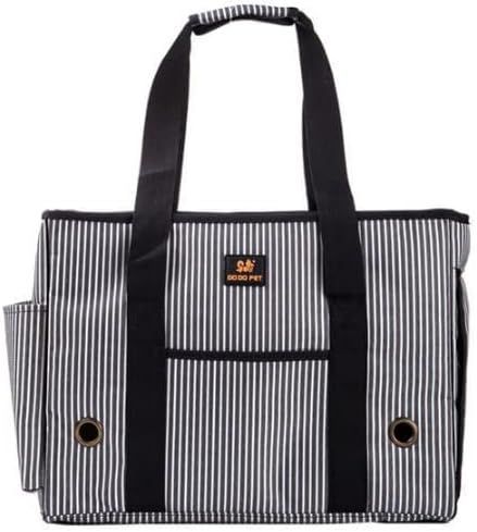 【在庫処分】Ansimple ペットキャリーバッグ 小型 中型犬 猫用 2way キャリー バッグ トート 車載 旅行 アウトドア 通気 ボーダー柄 (M)