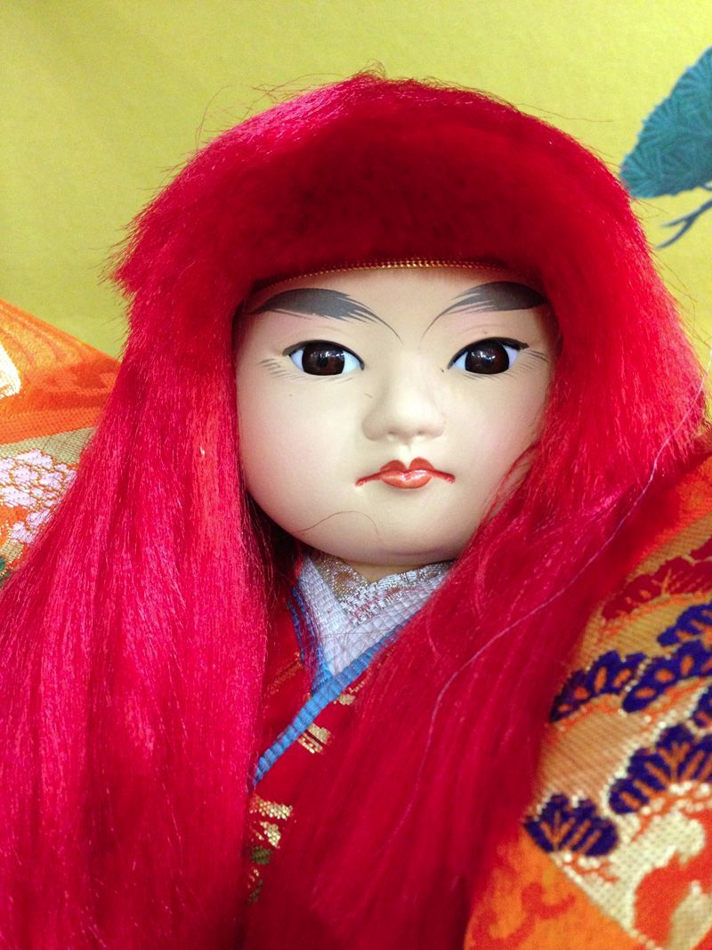 日本人形　豊玉作　連獅子/大型　ケース入り　浮世人形　 極美品
