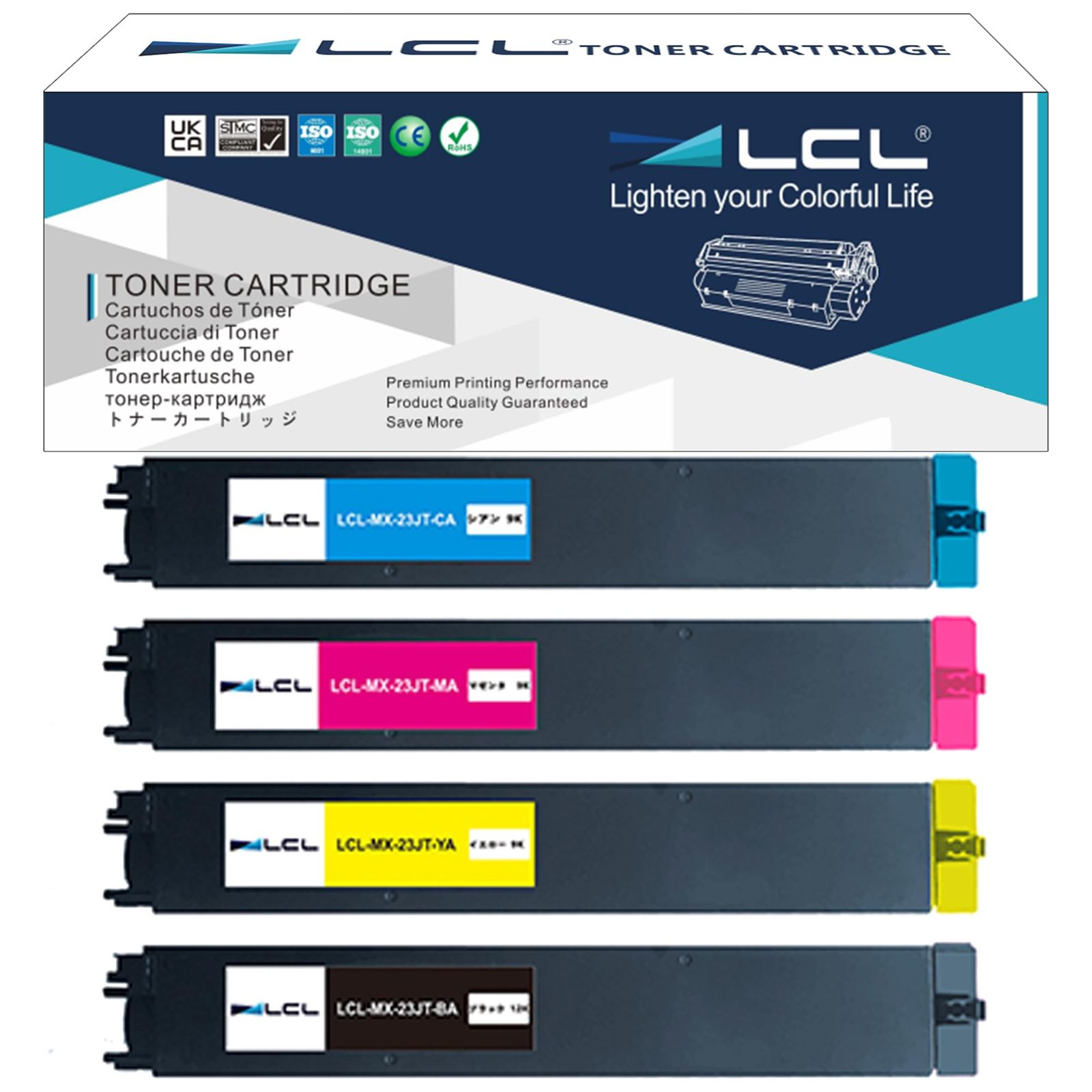 LCL Sharp用 MX-23 MX-23JT MX-23JTBA MX-23JT-BA MX-23JTCA MX-23JT-CA MX-23JTMA MX-23JT-MA MX-23JT-YA 4色セット 互換トナーカートリッジ 対応機種 MX