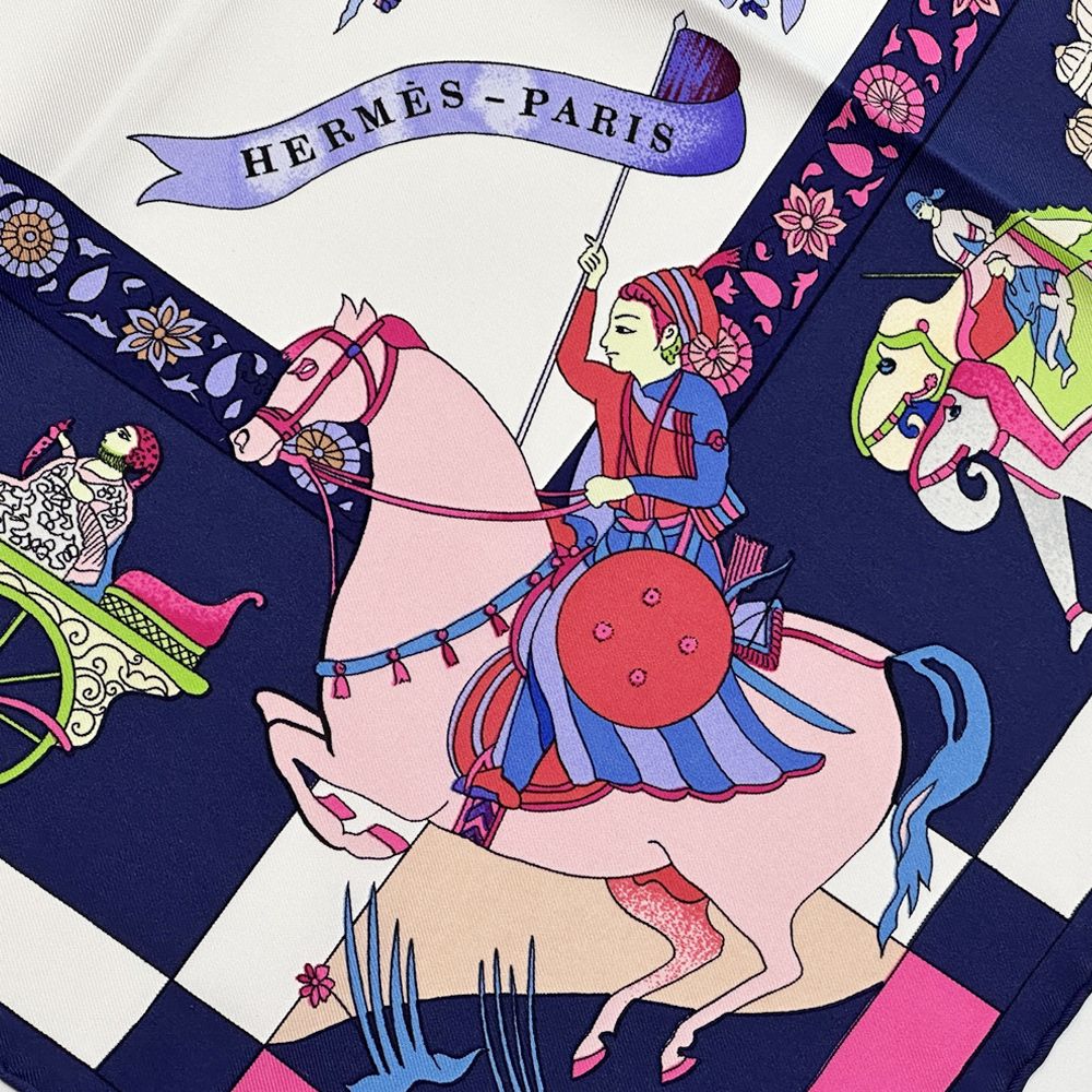 エルメス HERMES スカーフ カレ90 Fantaisies indiennes 眩惑のインド