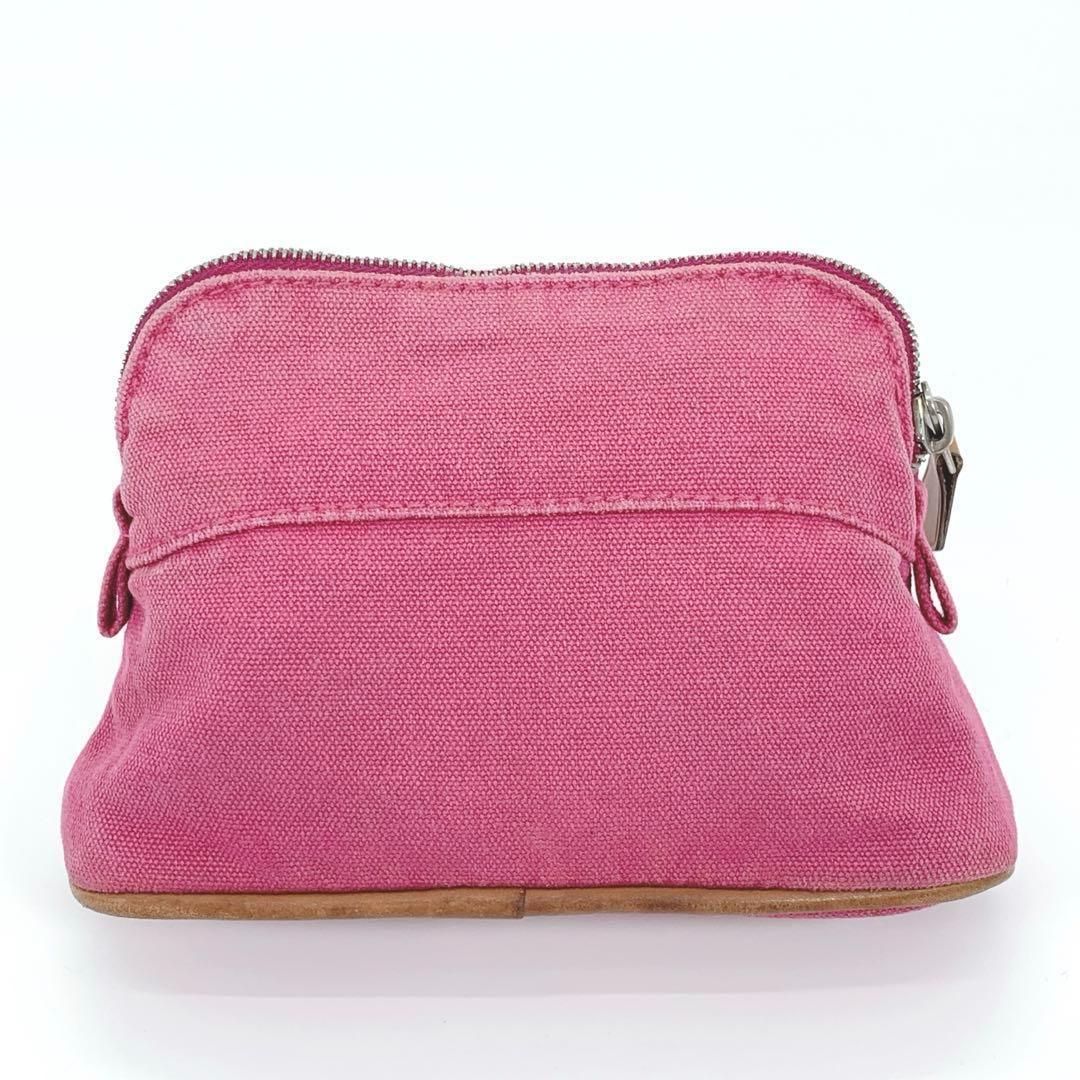 HERMES ボリードポーチ ピンク エルメス ボリード ポーチ ミニミニ ピンク コットンキャンバス