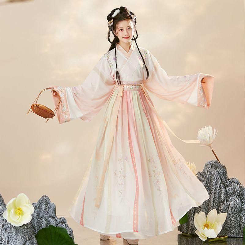 HF-191 豪華刺繍 漢服 かんふく 古風衣装 レトロ風 中華ロリータ コスプレ ワンピース 唐装 仙女服 中華風 美しい刺繍