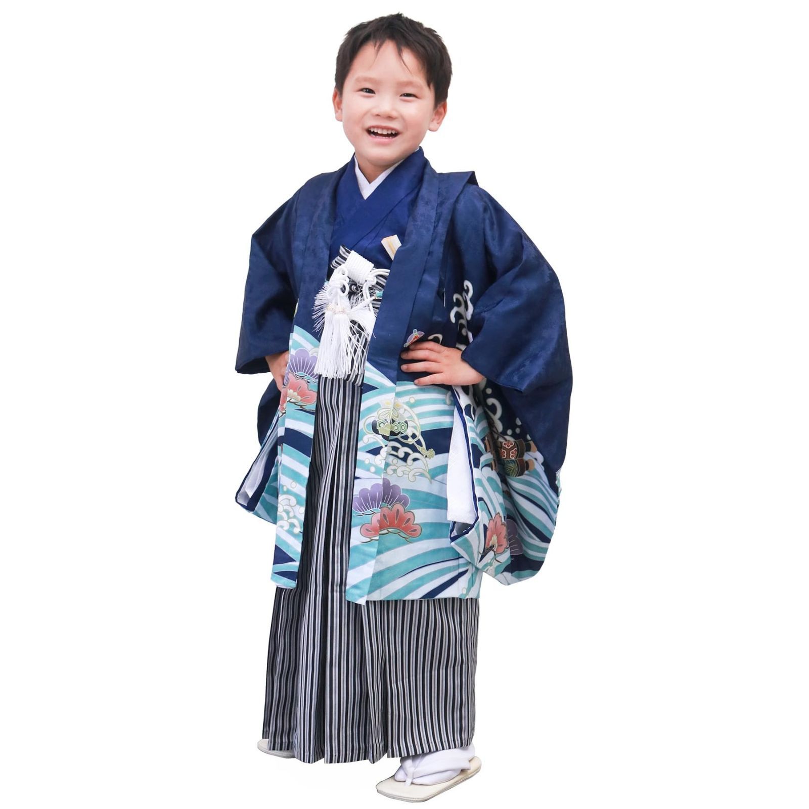 七五三 5歳男の子羽織袴フルセット【肩上げ済、すぐ着用可能」 楽天