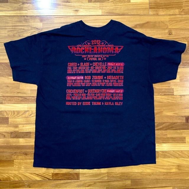 ROCKLAHOMA音楽フェスTシャツ音楽ロックラホマ大きいサイズ両面バンド 