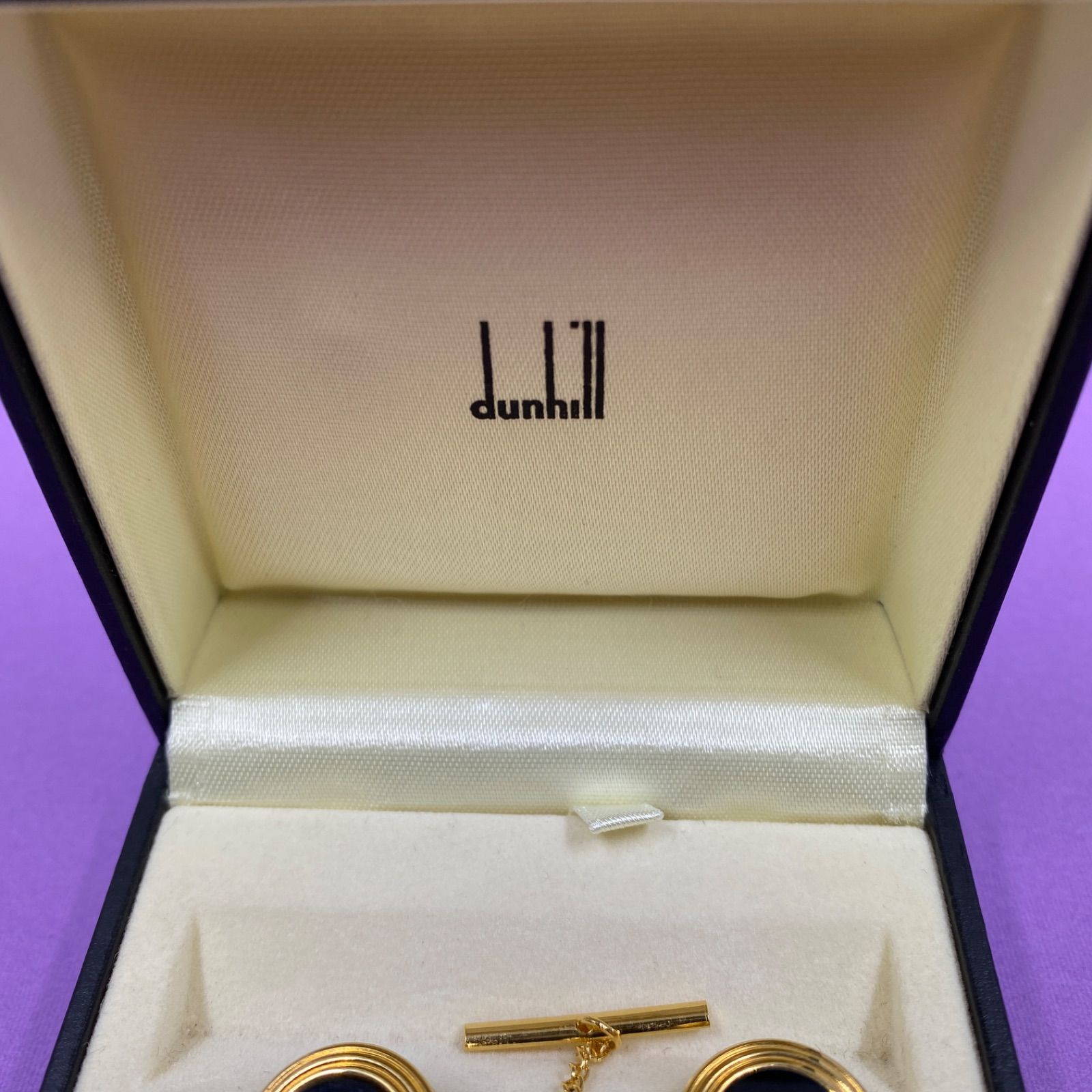 【ダンヒル Dunhill】ねずみ　カフス & ラベルピン セット 箱付き】dunhill ダンヒル ラペルピン ピンバッジ カフスボタン