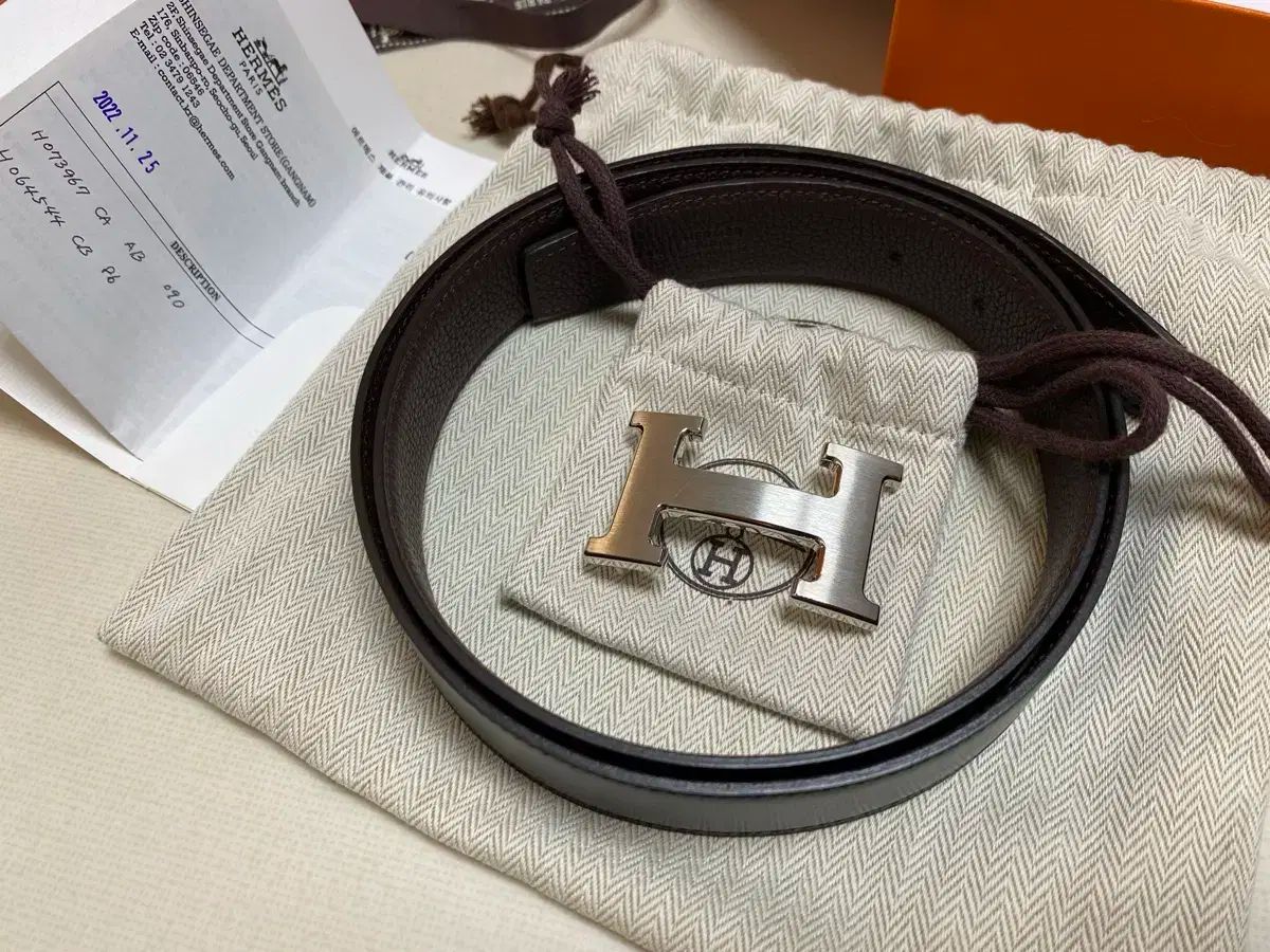 HERMES エルメス ベルト H バックル 新世界 百貨店 フルセット