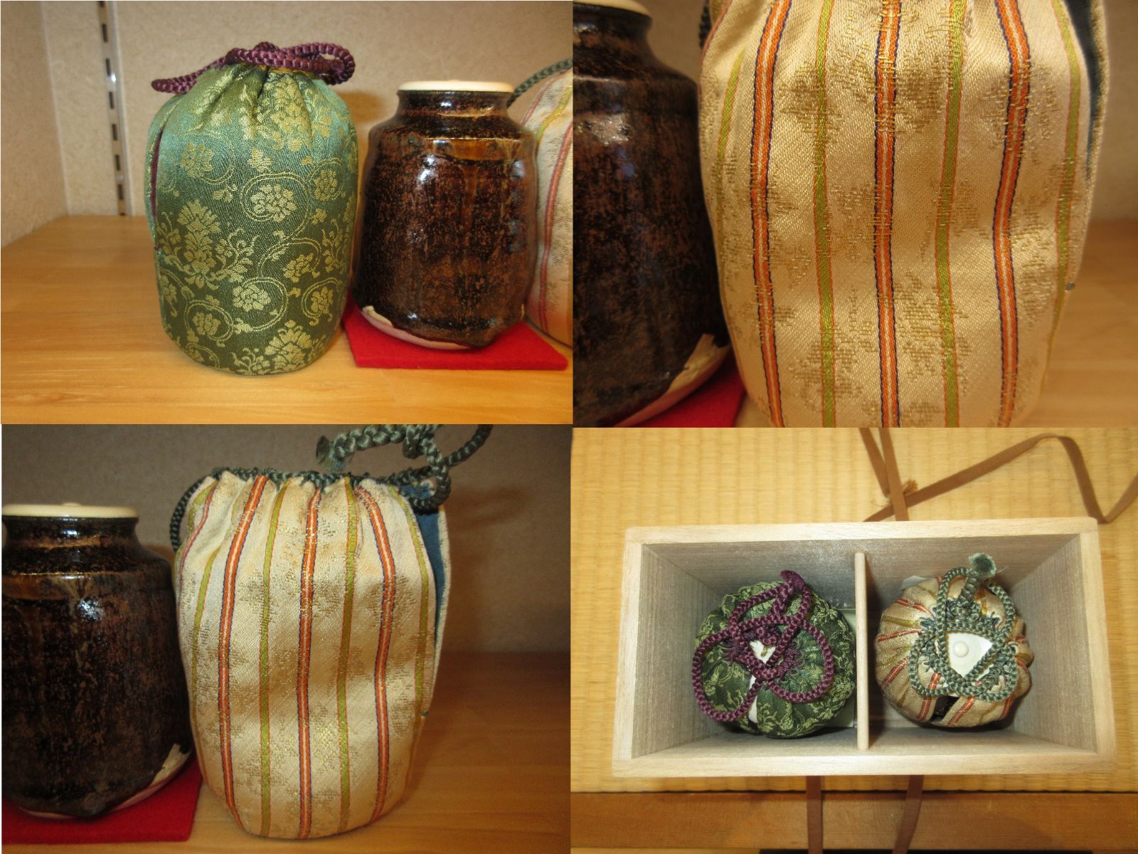 送料込【逢絢亭】茶道具 茶入 美濃焼 瀬戸 肩衝形 仕覆２点 加藤芳右衛門 共箱 逢絢亭】茶道具 茶入 美濃焼 瀬戸 肩衝形 仕覆2点 加藤芳右衛門