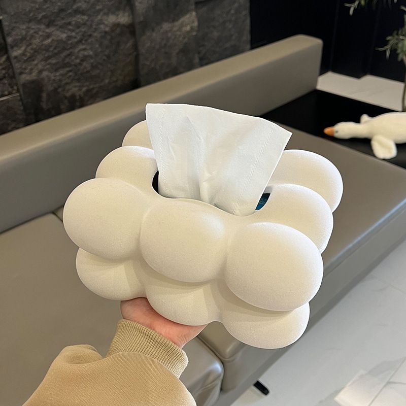 もこもこ ティッシュボックス ティッシュケース カバー ホルダー 収納 かわいい おしゃれ 北欧 白 ホワイト ライトピンクfuzhuang826