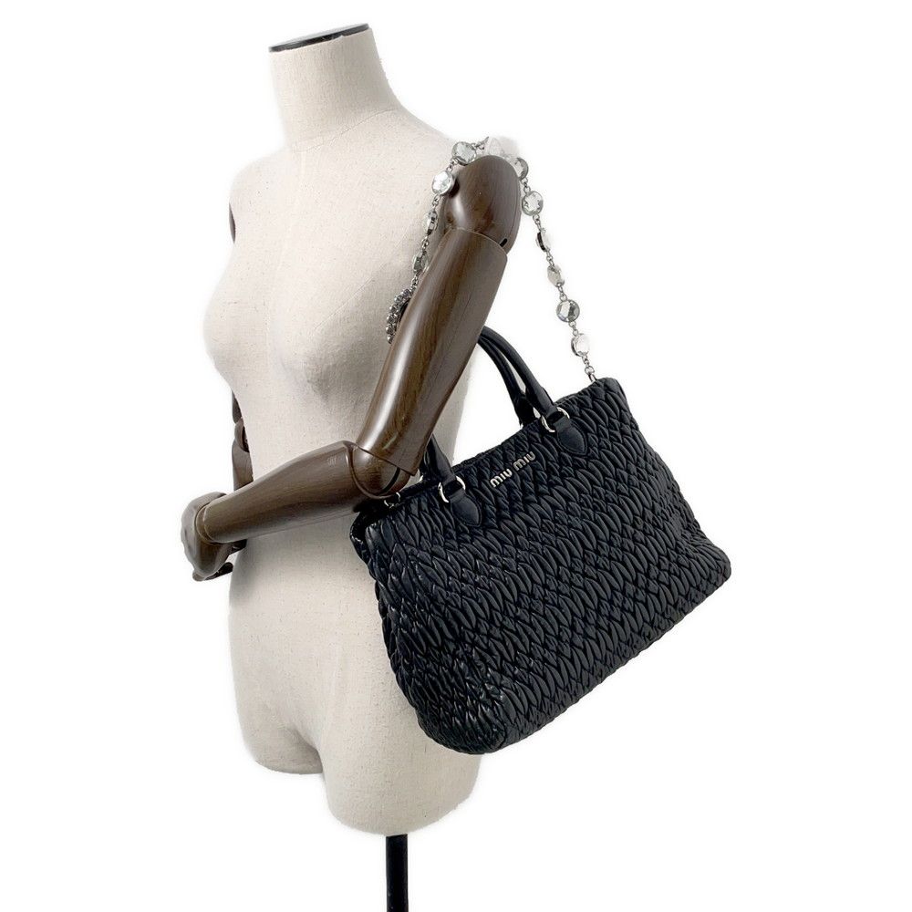 ミュウミュウ ハンドバッグ マテラッセ ナッパ クリスタル ライン