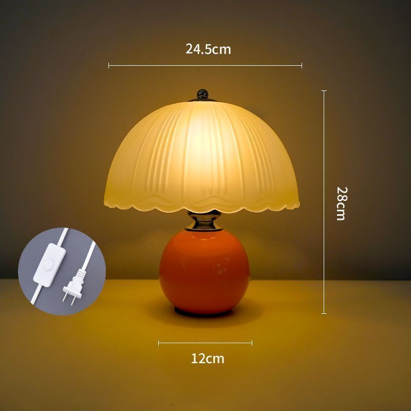 田舎風セラミックテーブルランプ、北欧風寝室ベッドサイド陶器瓶