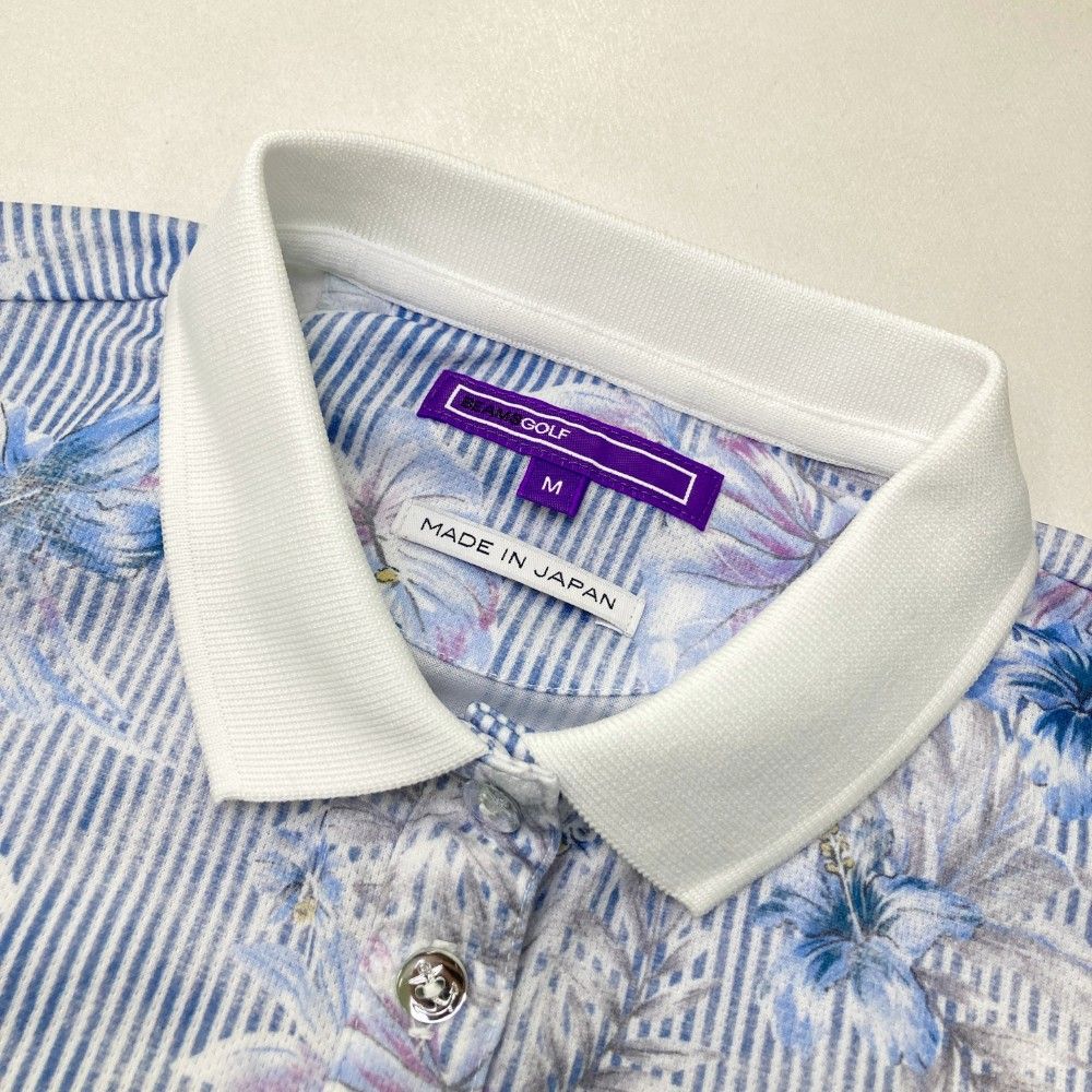 サイズ M BEAMS GOLF ビームスゴルフ 半袖ポロシャツ 花柄 ブルー系 240101313338 ゴルフウェア レディース ストスト LLC-HASEGAWATOSO_COM