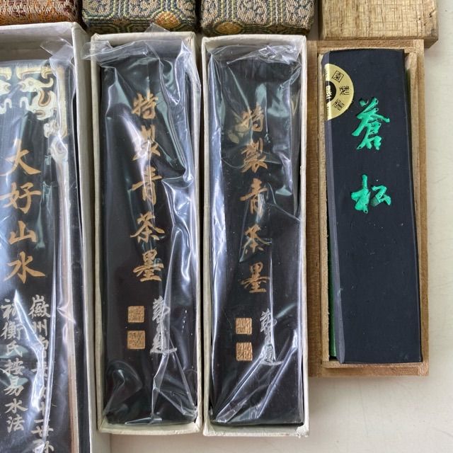 中国墨、未使用 配送不可、現地引取のみ、リユース品】中国書画墨 固形墨 6個