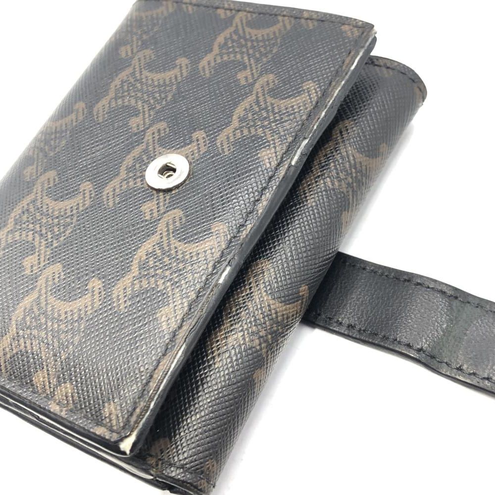 【】CELINE トリオンフキャンバス ファインストラップウォレット F-FG-2232 ▲全体的剥がれ有り セリーヌ[17]