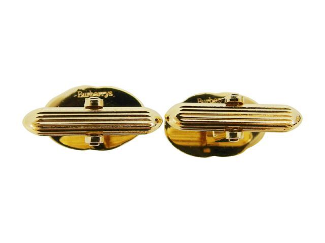 バーバリー カフス アクセサリー ホワイトゴールド ネイビー シルバー