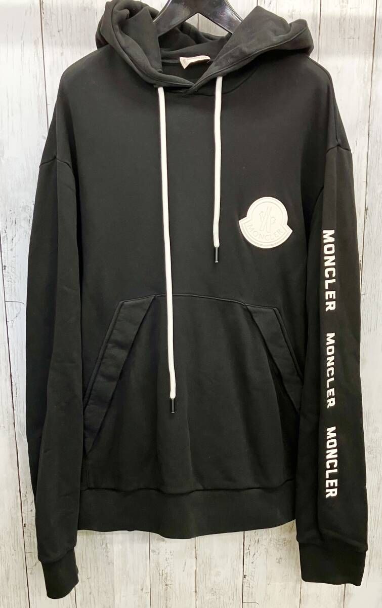 良品 MONCLER MAGLIA センターロゴ プルオーバーパーカー フーディ MONCLER MAGLIA センターロゴ プルオーバーパーカー フーディ M