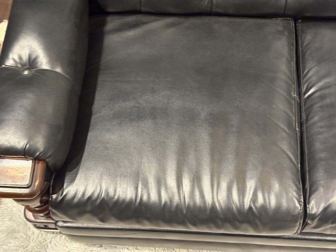 karimoku カリモク　3人掛けソファ　3Pソファ　ボタンダウン　本革　IZ カリモク家具 特典付◇3Pソファ 長椅子 ソファ 3人掛け 革張り 本革