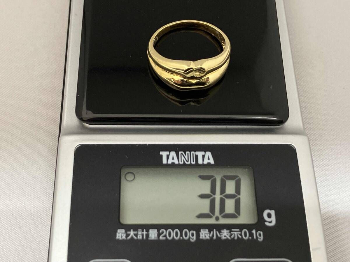k18 ウェーブデザインリング　12号 デザインリング K18 12号 約3.8g - メルカリ