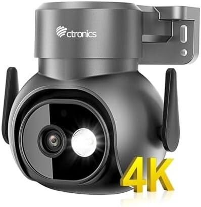 【4K・車両検知・5GWi-Fi対応】Ctronics 防犯カメラ 屋外 800万画素 監視カメラ AI人体検知 ペット検知 自動追跡