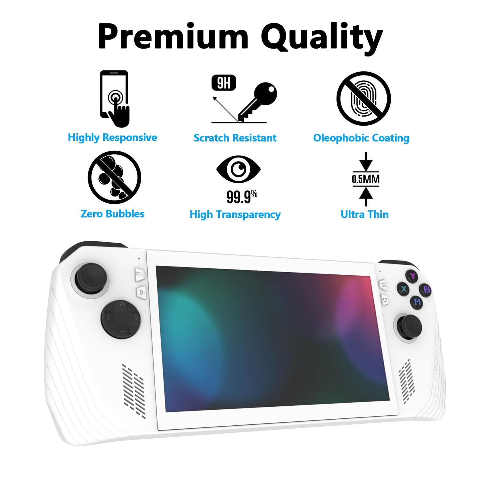 PlayVital ROG Ally X 2025対応用スクリーン保護フィルム 2025対応用保護フィルム7インチ 指紋防止 超薄型 透明クリア 高精細 傷防止