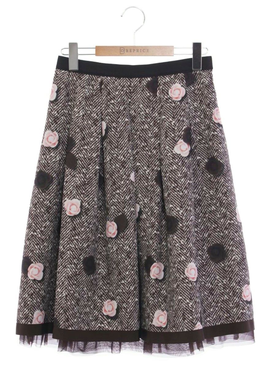 M'S GRACY*WEB掲載*フラワープリントスカート フラワープリントチュールスカート | msgracy