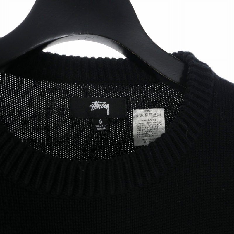 ステューシー STUSSY 袖花柄 ニット 黒 - メルカリ