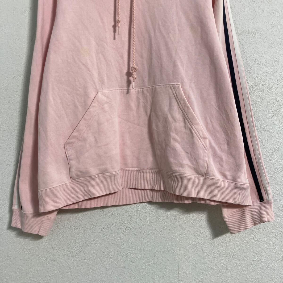 adidas ロゴ スウェット パーカー レディース XL ピンク