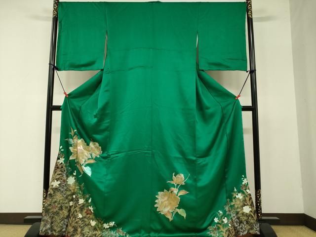 訪問着 流水草花文 たたき染め 金彩 正絹 逸品 - メルカリ
