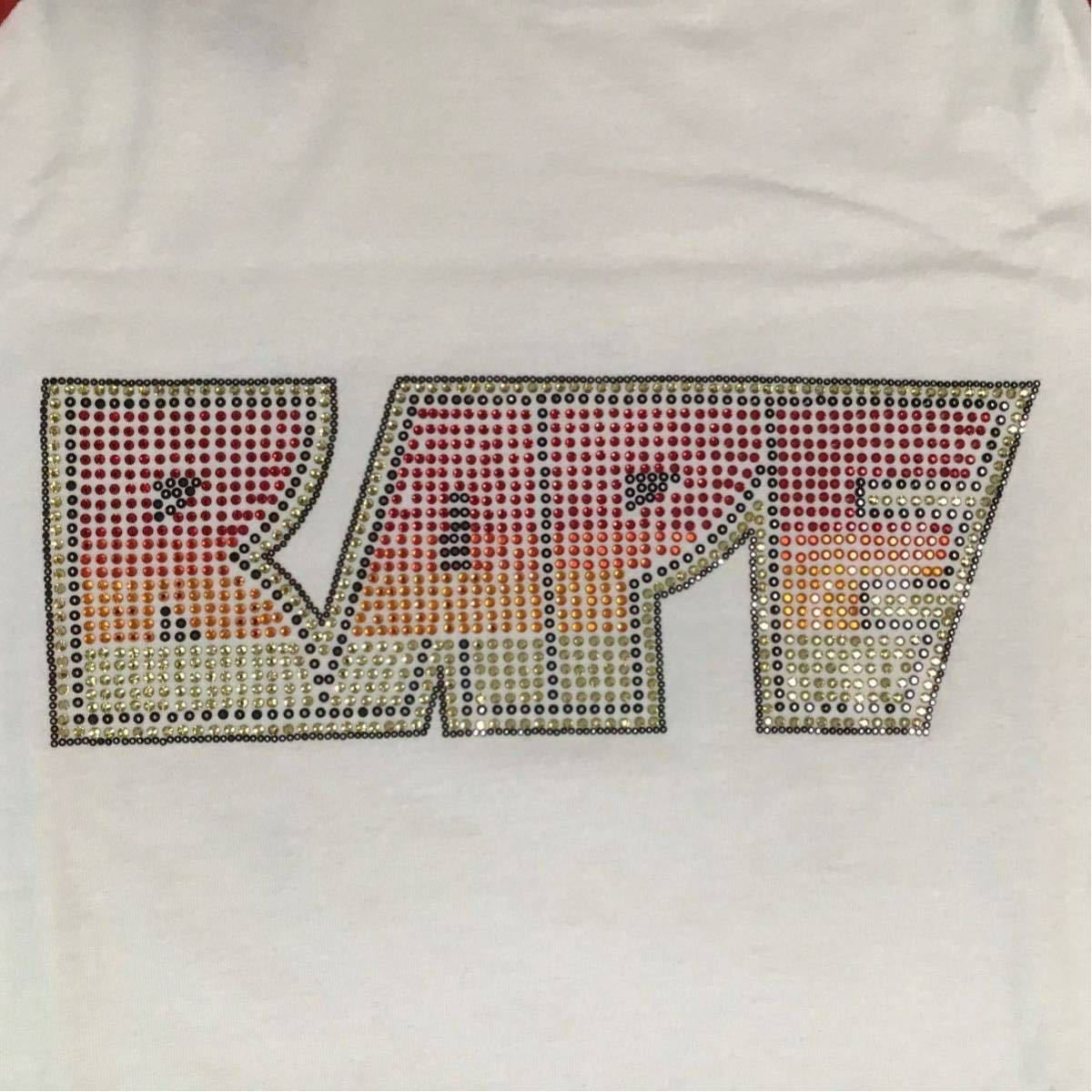 ☆新品☆ スワロフスキー KISS logo 七分袖 Tシャツ Lサイズ a bathing 