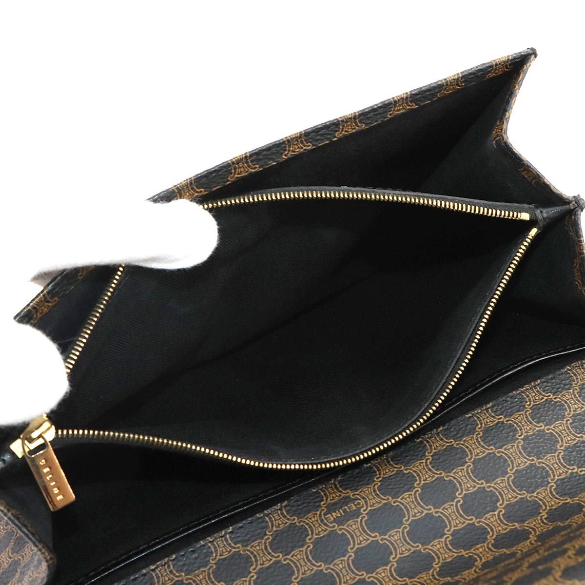 美品 セリーヌ CELINE マカダム セカンド クラッチ バッグ ポーチ PVC