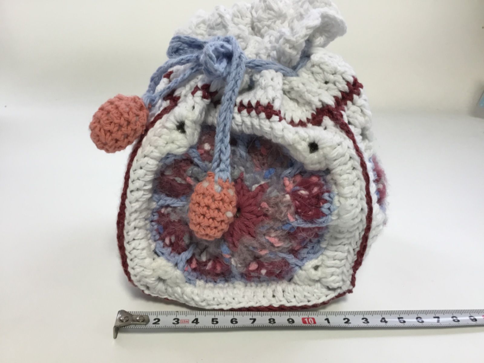 No.251専用‼️巾着袋（リボン）デニムリメイク 携帯扇風機入れ 巾着バック