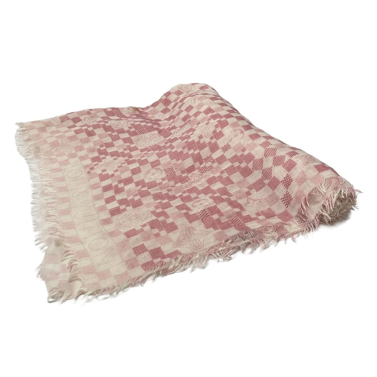 ルイヴィトンショールモノグラムM72046 ライトピンクシルクウール