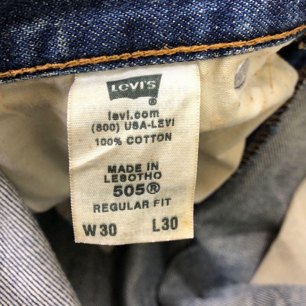 Levi's リーバイス 505 レギュラーフィット デニムパンツ ジーンズ アメカジ カジュアル ブルー (メンズ W30 L30) 中古 古着  P5749