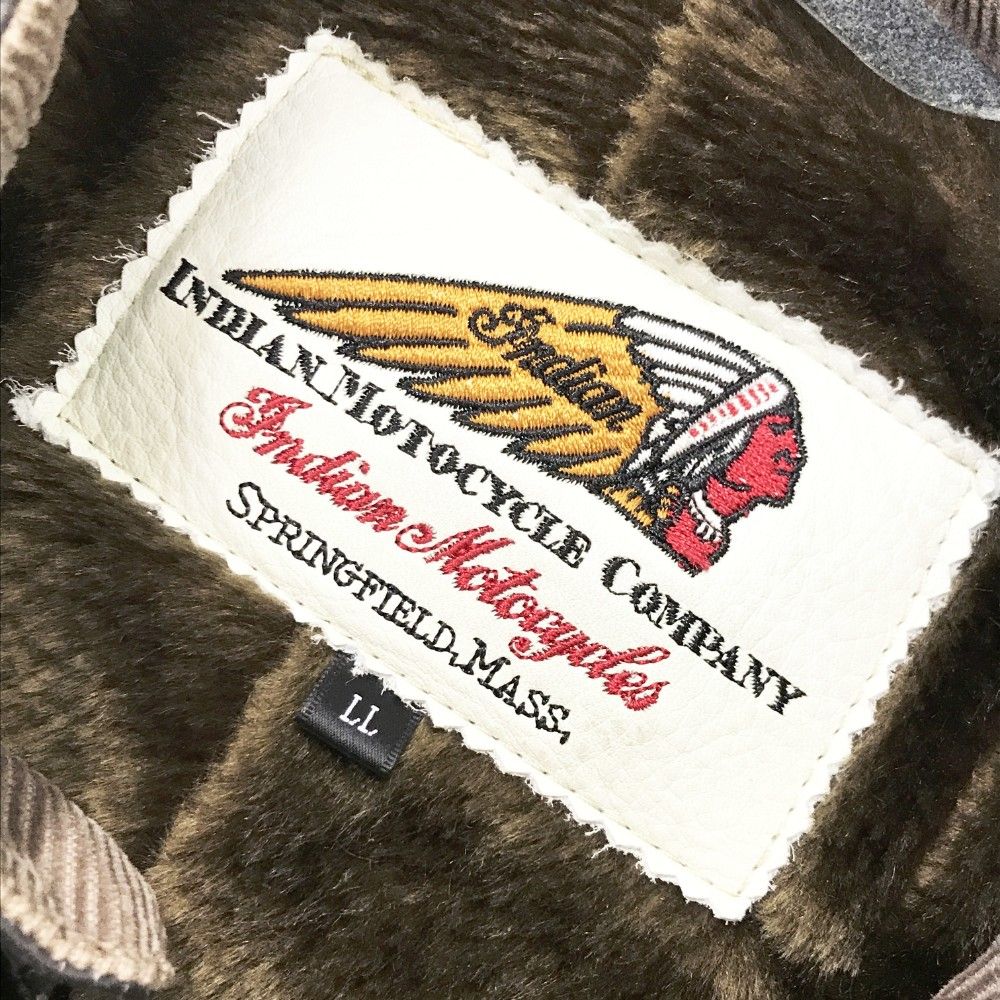 定番INDIAN INDIAN MOTORCYCLEボア裏地シングルライダースLWサイズ黒