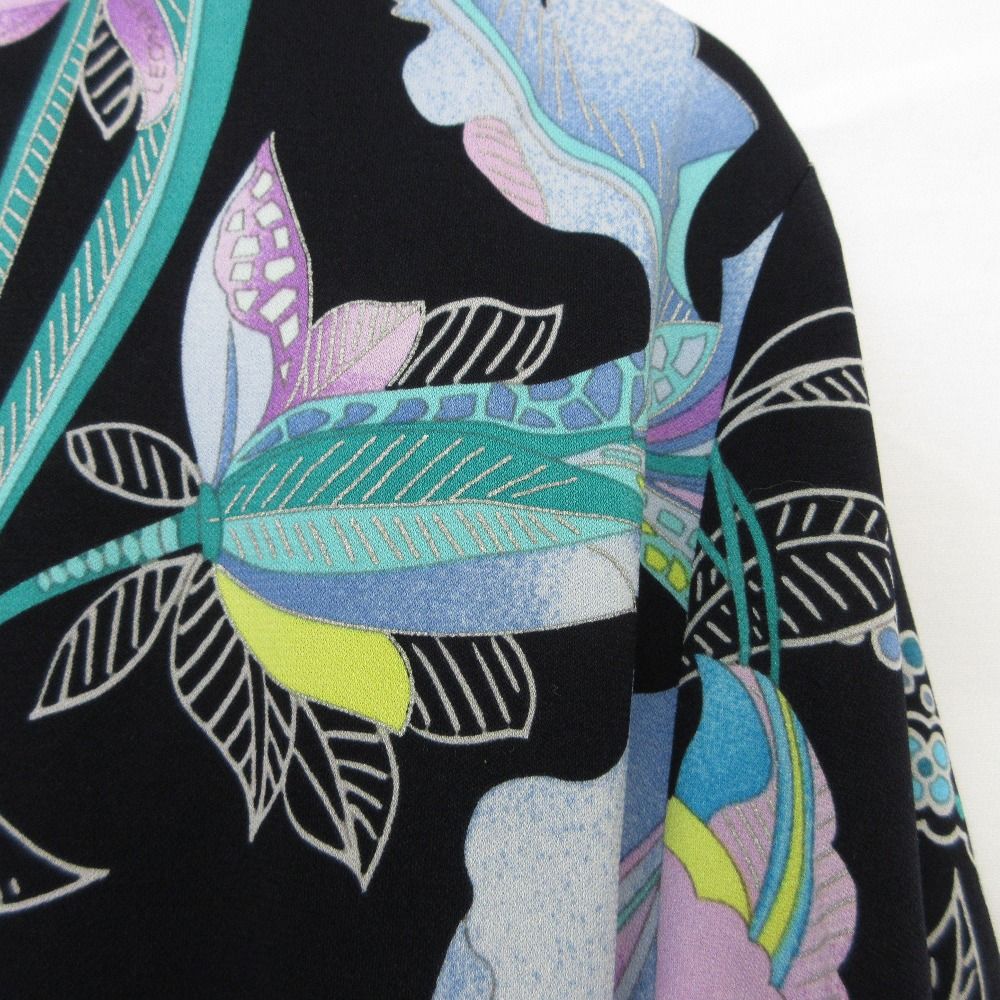 美品✨LEONARD フラワーチュニック 半袖 ネイビー LEONARD FASHION