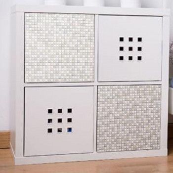 貼ってはがせる! デコタイルシート モザイクタイル 40cm×15m巻 DGTR-05 WH ホワイト