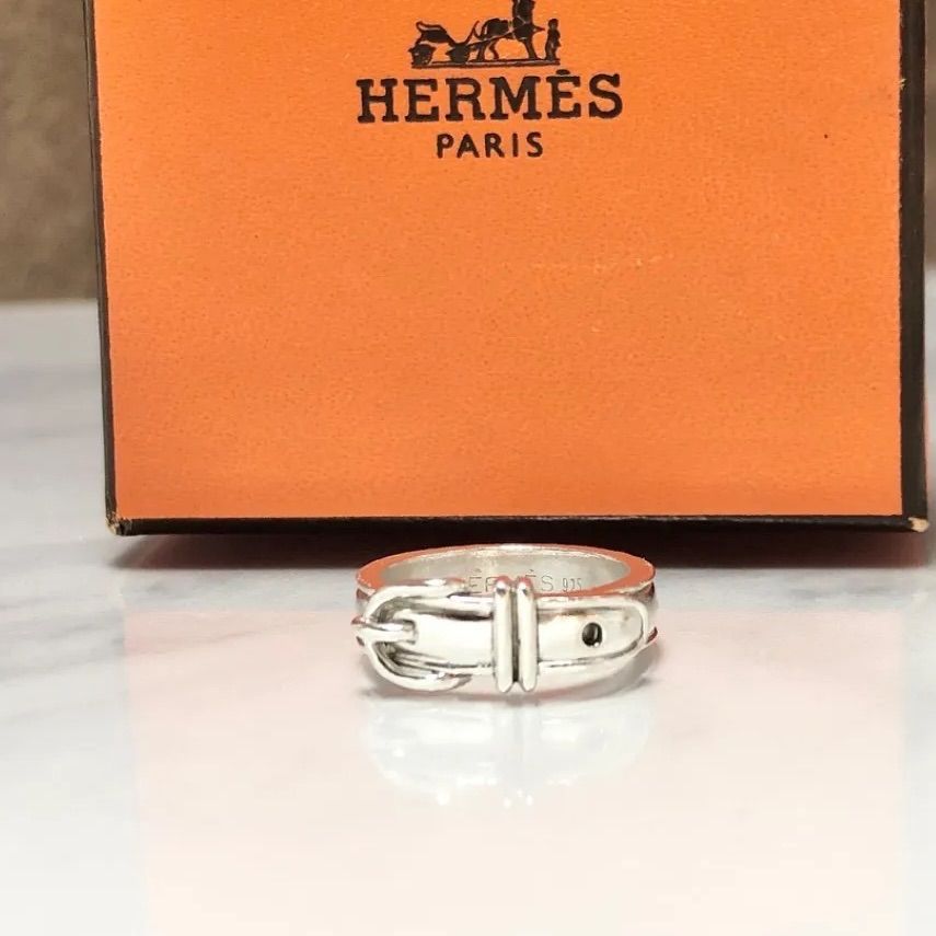 【レア品】良品 エルメスHERMES サンチュール ベルト指輪リング刻印 着画