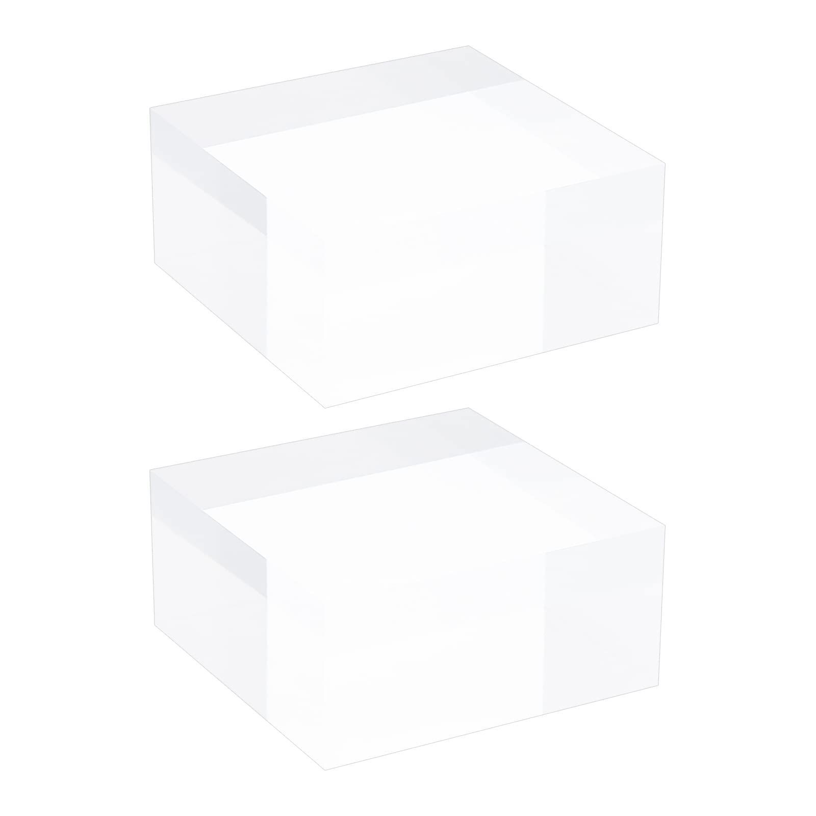 アクリル展示台 ジュエリー陳列 正方形 ディスプレイスタンド アクリルスタンド 展示用ブロック アクリルブロック クリア 2個 透明アクリル OLYCRAFT 展示用スタンド