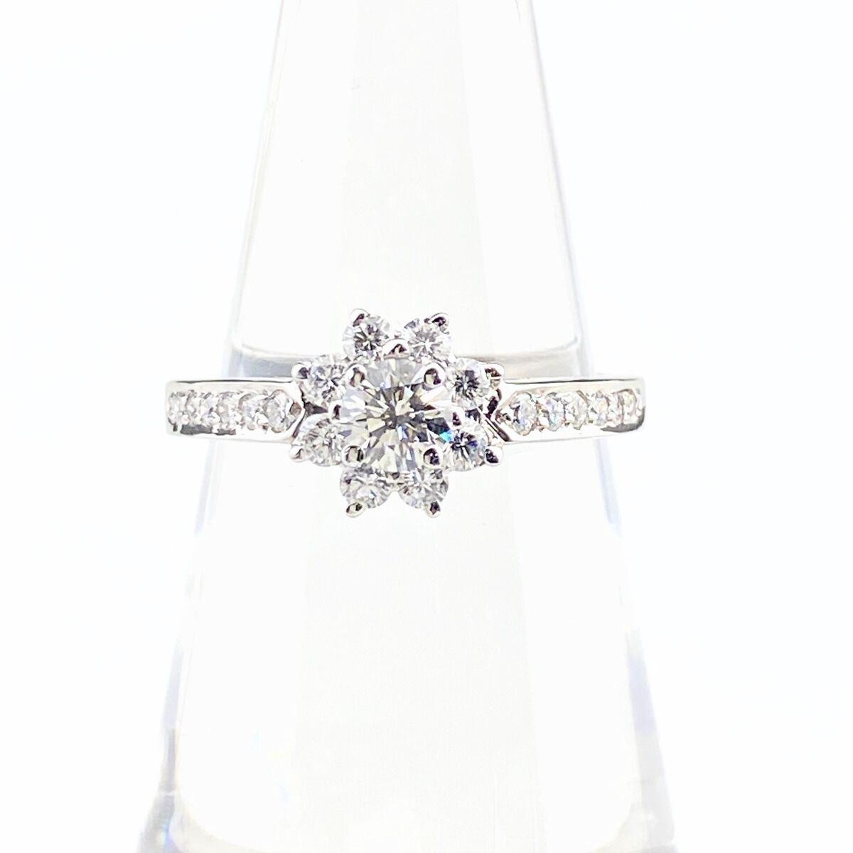 ティファニー TIFFANY-Co. フローラ リング プラチナ 指輪 メレダイヤ リング 12号 Pt950 ダイヤモンド レディース