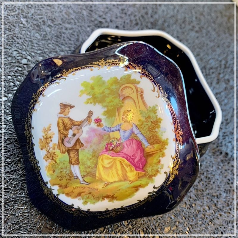 LIMOGES CASTEL リモージュ キャッスル 小物入れ 蓋付き 22k
