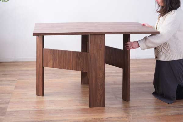 フィーカ2wayダイニングテーブル フォールディング W120×D80×H72cm No.103 ウォルナット MARWIL-DEMENAGEMENTS_CH