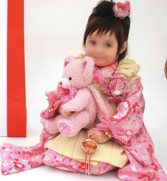 七五三 3才 3歳 三才 三歳 女児 女の子 被布 着物フルセット ピンク 祝着 JAPAN STYLE お仕立て無料 NO240708