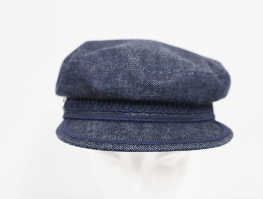 エルメス HERMES カブール帽 デニム インディゴ H211020N アンカーモチーフ 上 キャスケット 帽子