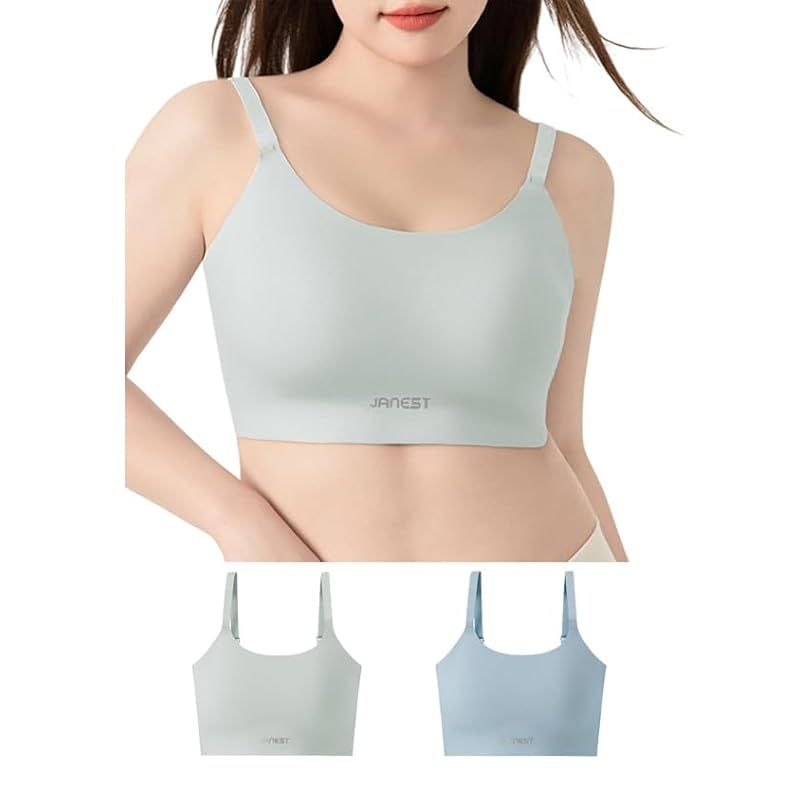 veimia 和装ブラだけじゃない ナベシャツ 胸が小さく見せるブラ ノンワイヤーブラ 大きい胸を平に潰すさらしブラ細いストラップでシームレス 伸縮性 通気性に優れを自然に潰す事で美しいシルエットに見せる 浴衣ブラジェンダーレス グレー ブルー S 0