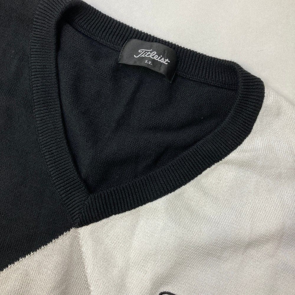 サイズ：LL TITLEIST タイトリスト Vネック ニットセーター ブラック系