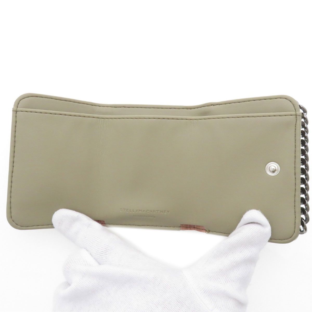 ステラマッカートニー ベージュ二つ折り財布 コンパクトウォレット